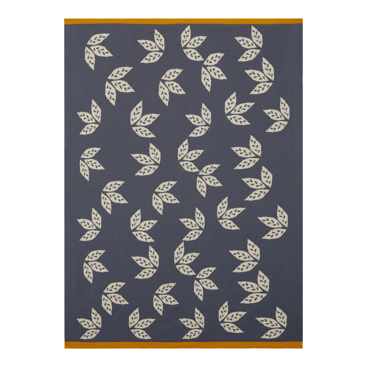Leaf Reversible Baby Blanket: Blue