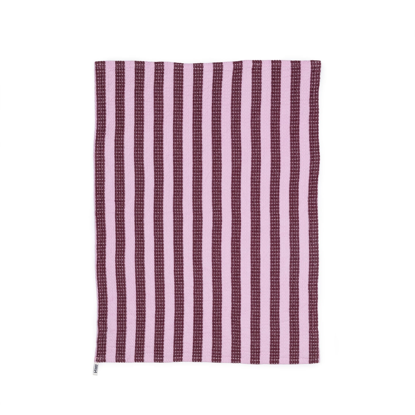 Cotton Tea Towel 2 Pack: Striped Burgundy