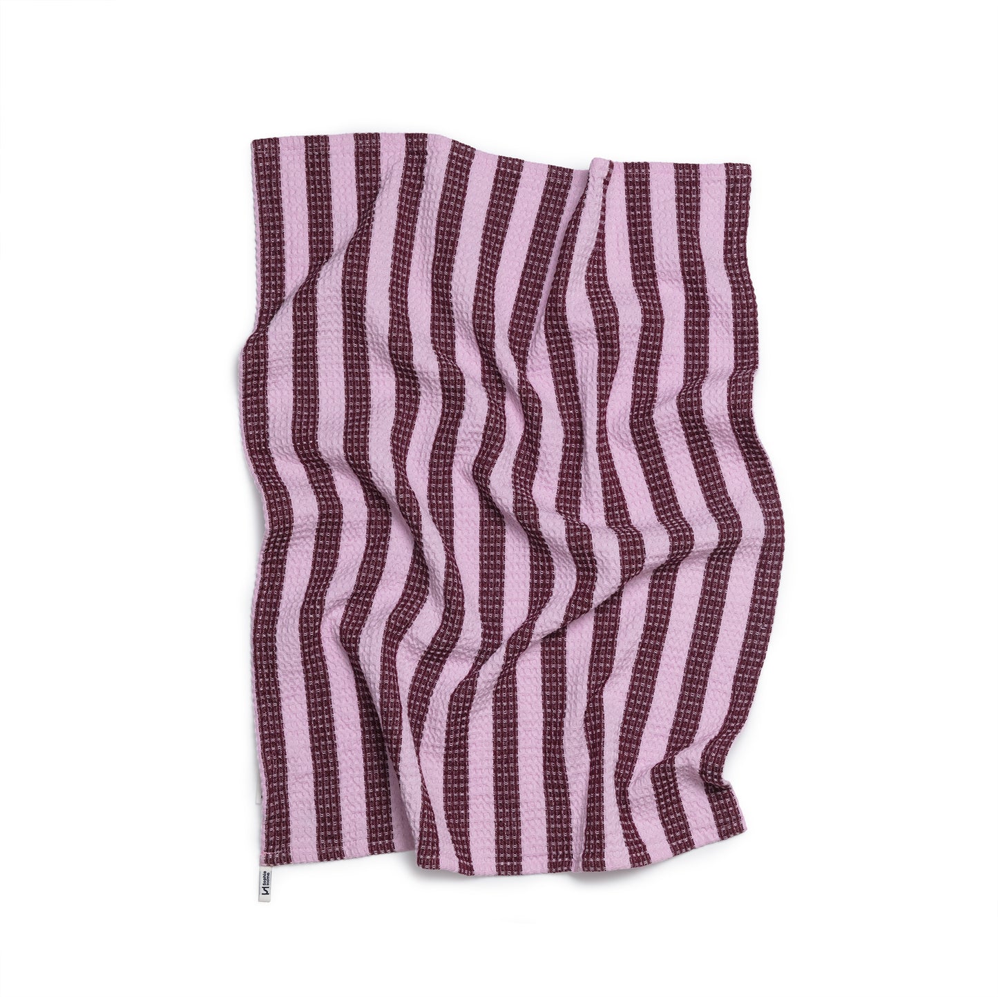 Cotton Tea Towel 2 Pack: Striped Burgundy