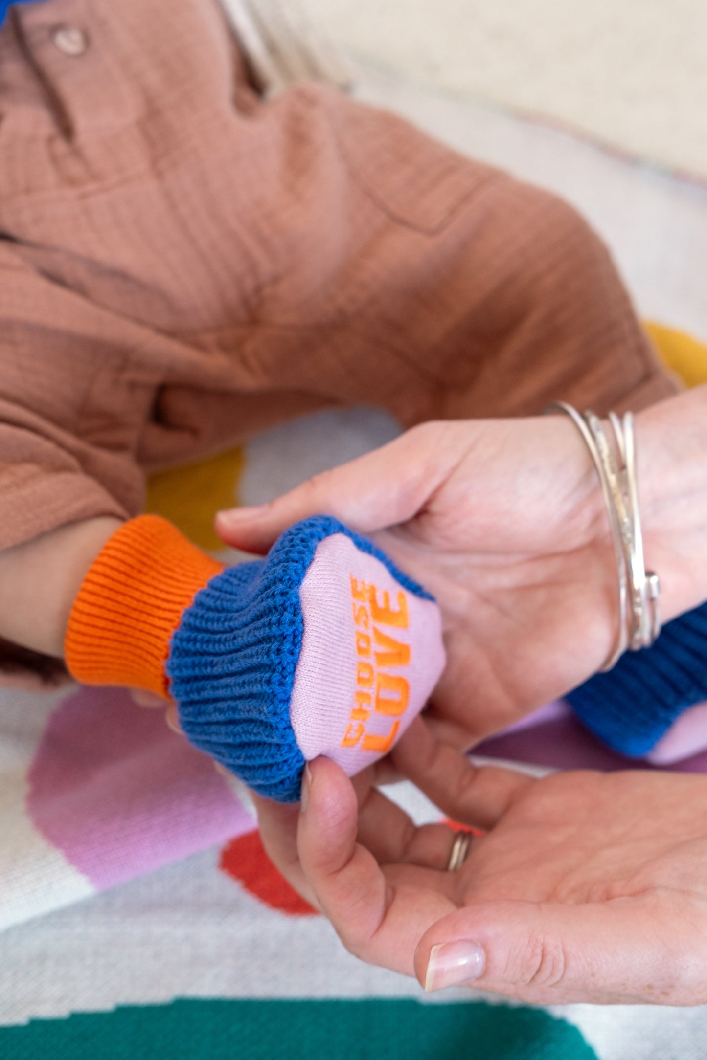 Choose Love Slipper Socks: Blue