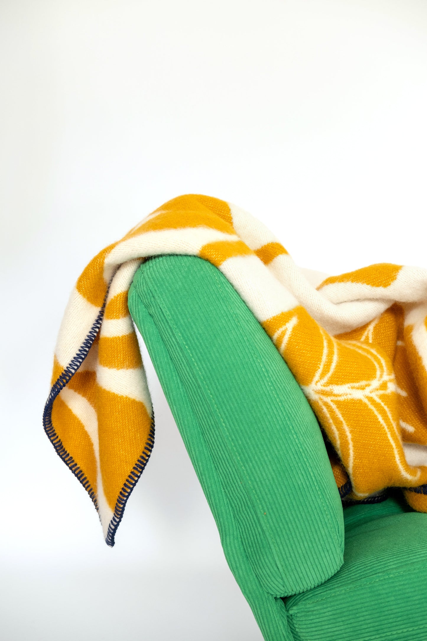 Leaf Wool Blanket: Mustard