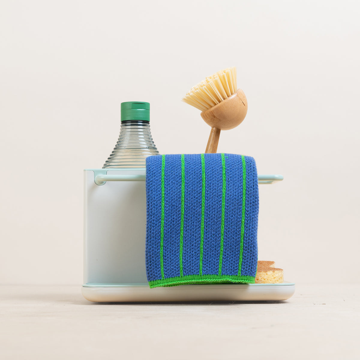 Reusable Striped Dishcloths: Green
