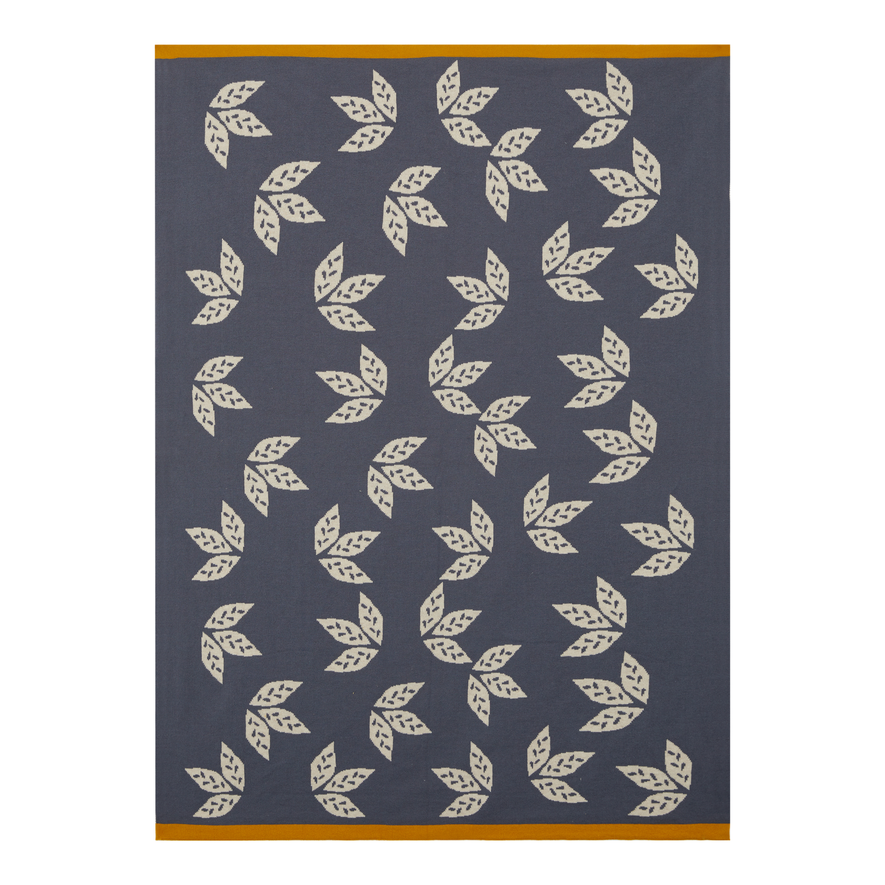 Leaf Reversible Baby Blanket: Blue