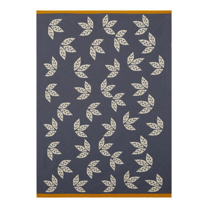 Leaf Reversible Baby Blanket: Blue