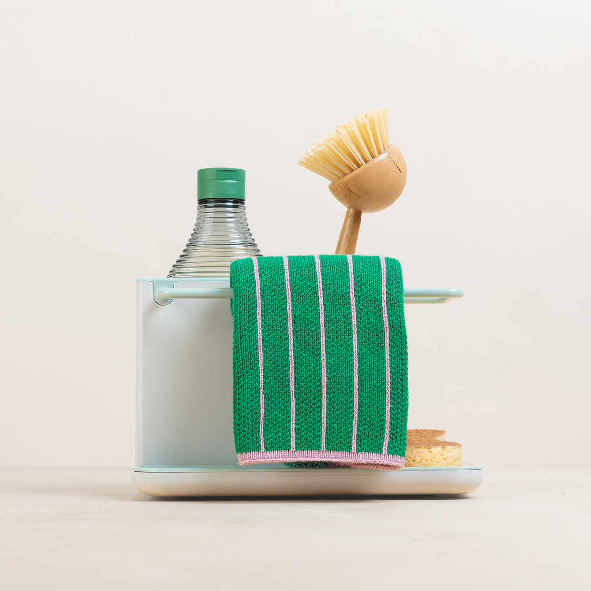 Reusable Striped Dishcloths: Green