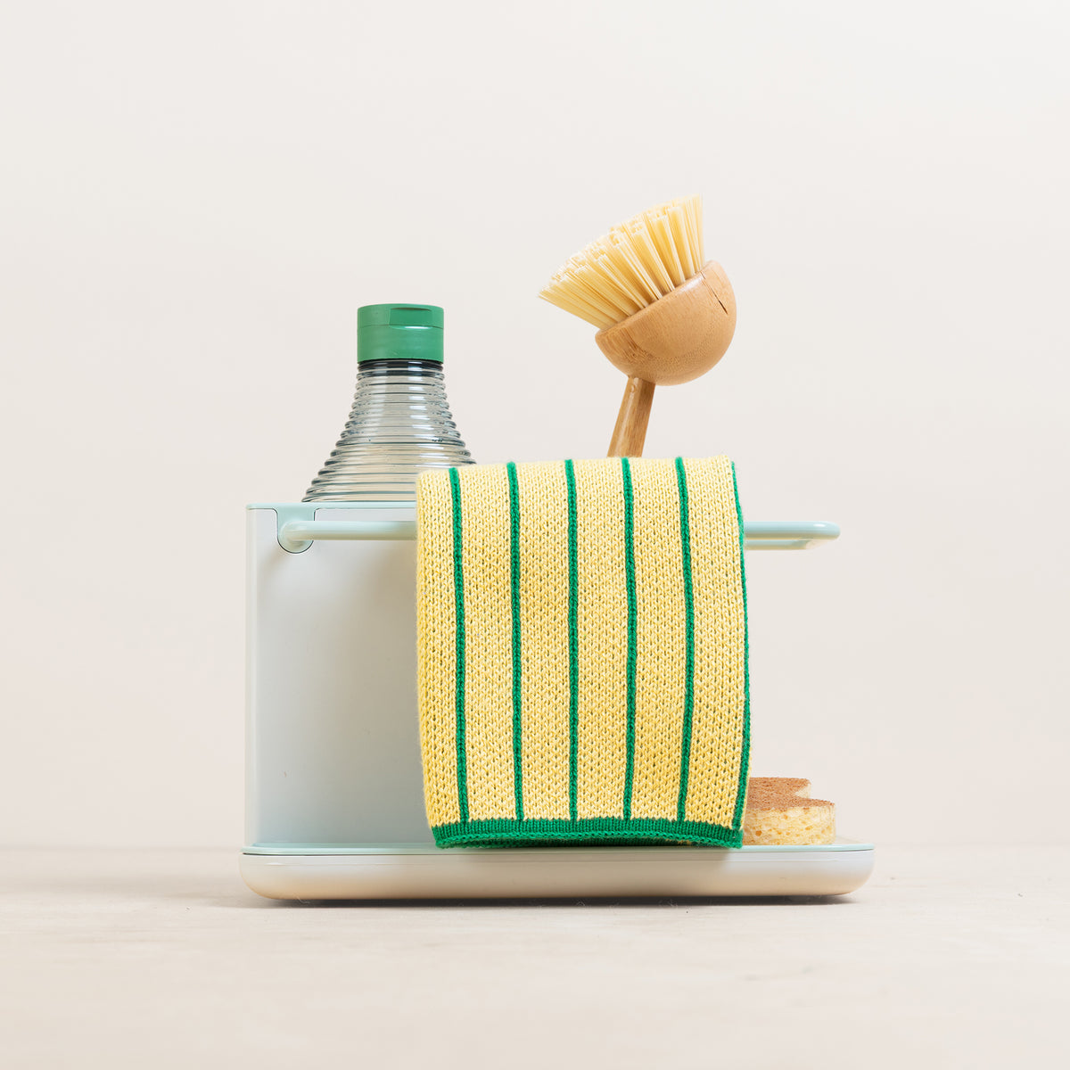 Reusable Striped Dishcloths: Green