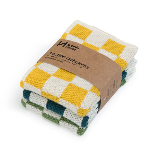 Reusable Check Dishcloths: Citrus