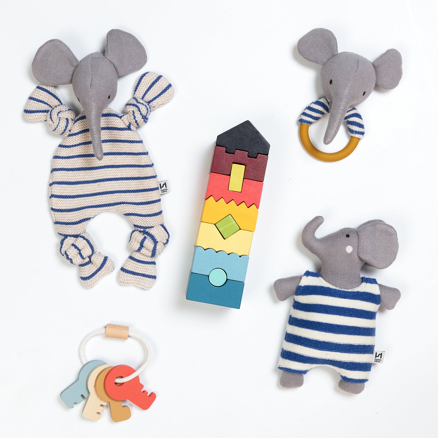 Elephant Teething Rattle: Cobalt