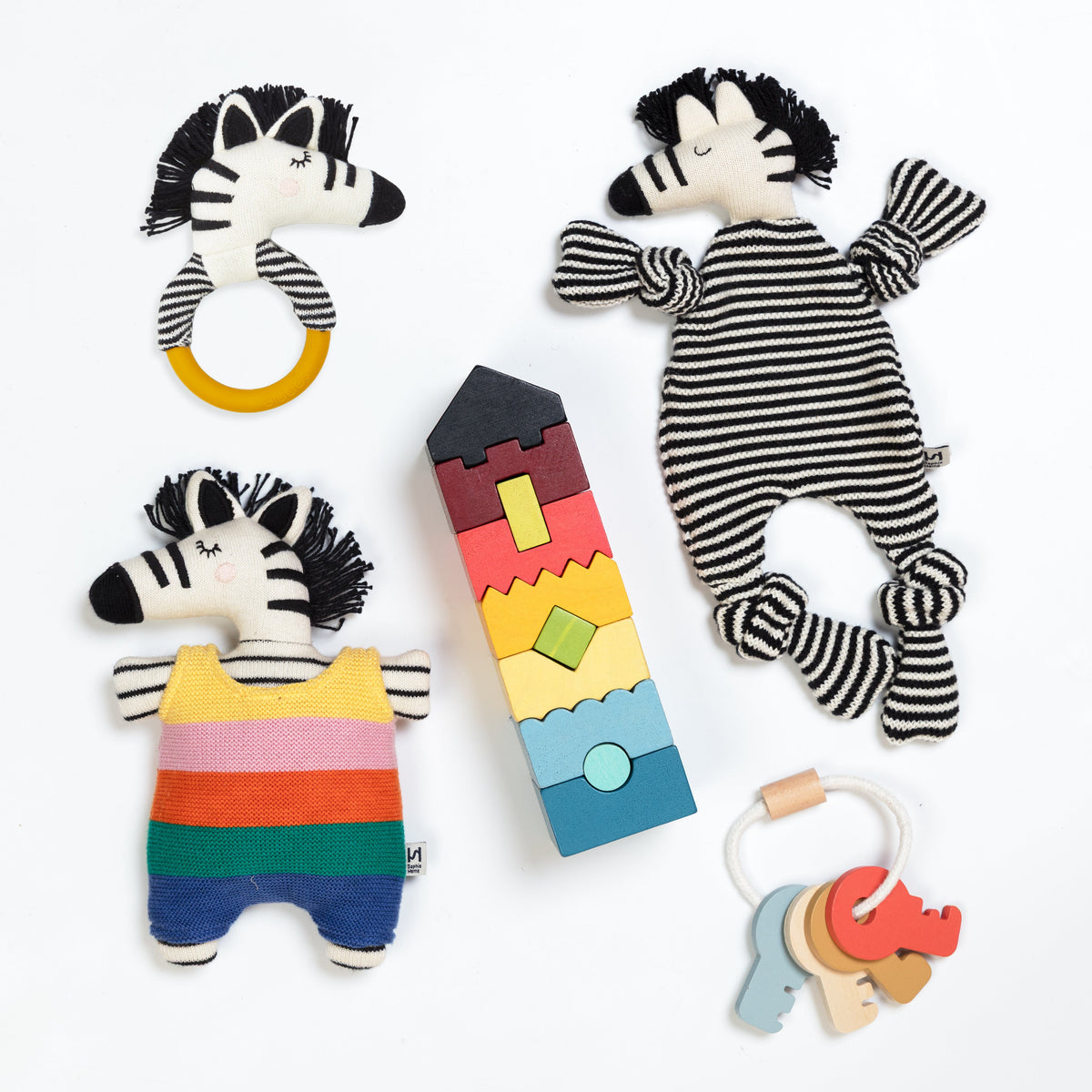 Full of Beans Toy Zebra: Rainbow