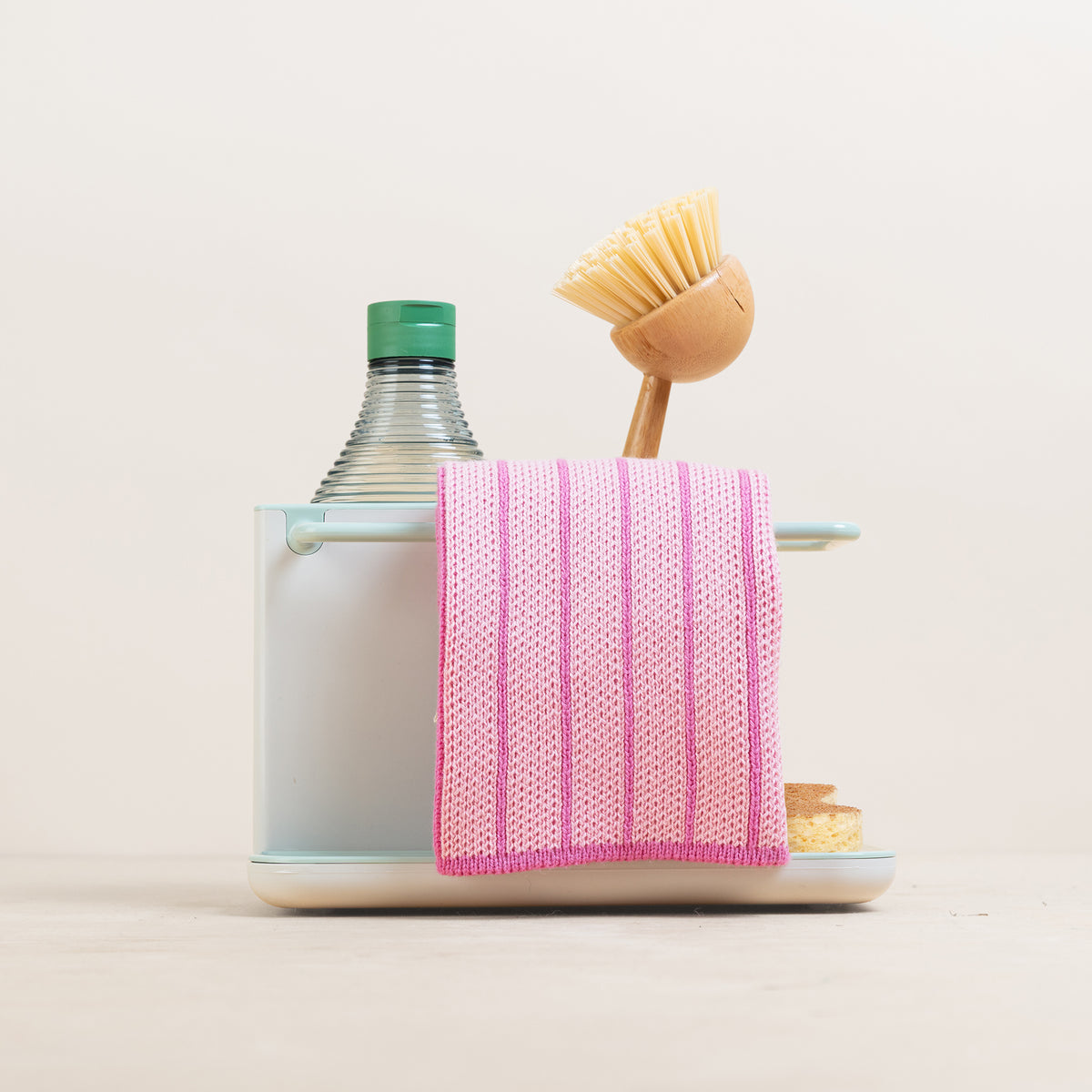 Reusable Striped Dishcloths: Pink