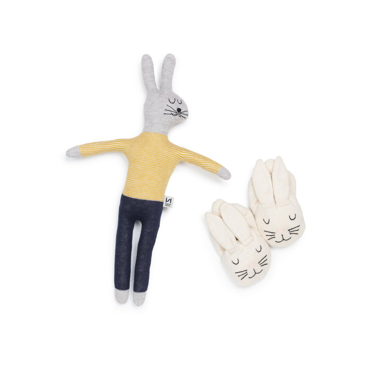 Rabbit Soft Toy & Rabbit Baby Booties Gift Set Bundle