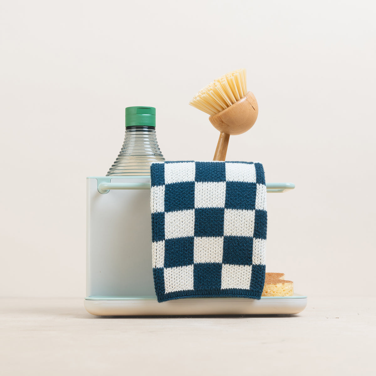 Reusable Check Dishcloths: Mustard