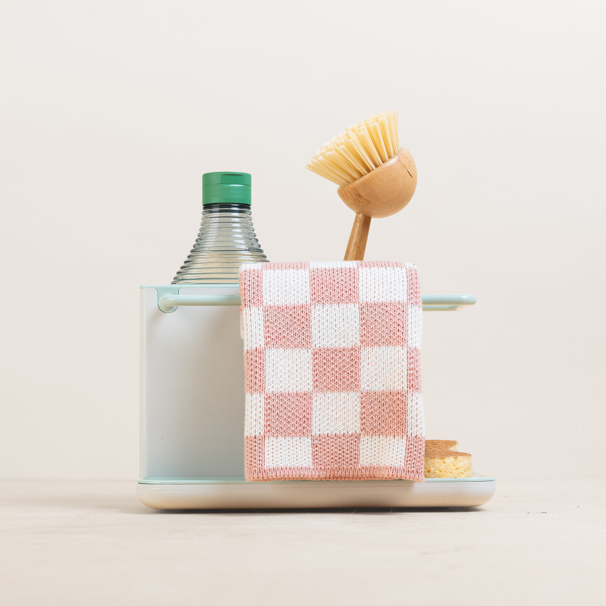Reusable Check Dishcloths: Mustard