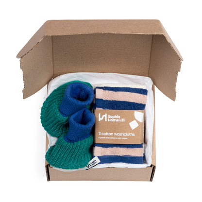 Choose Love Slippers & Striped Terry Washcloth Gift Set Bundle