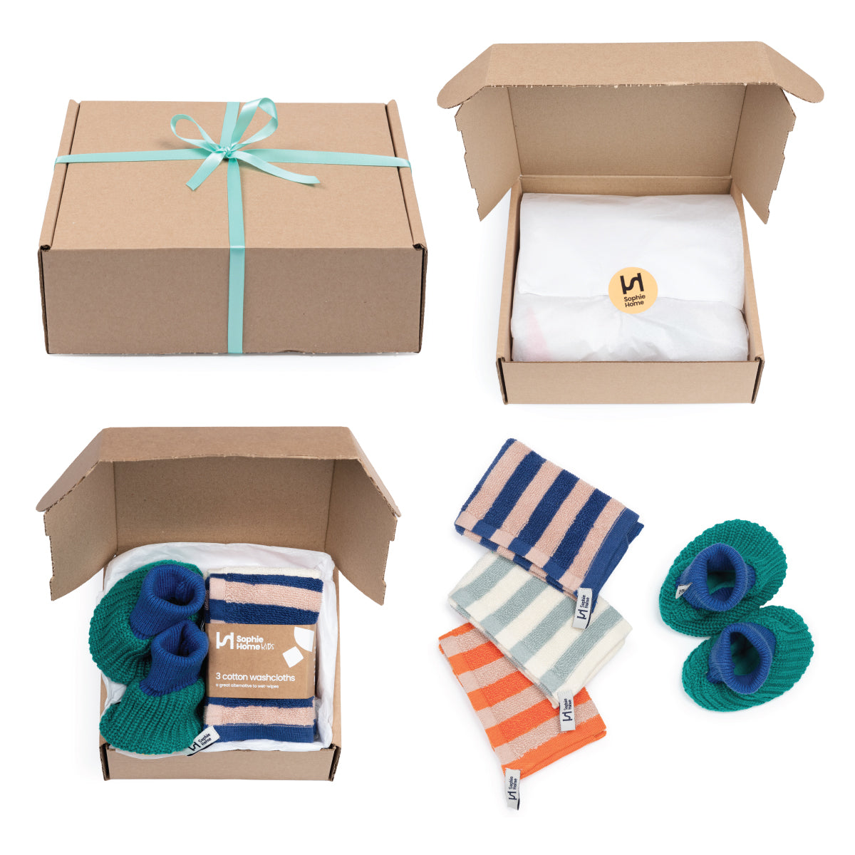 Choose Love Slippers & Striped Terry Washcloth Gift Set Bundle