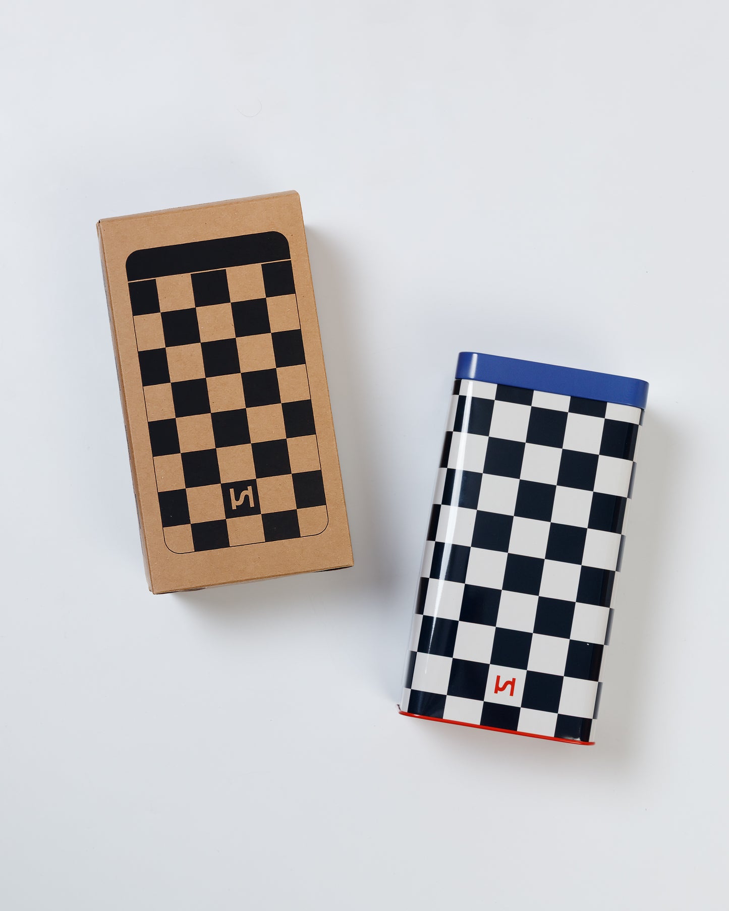 Check Airtight Storage Tin: Navy
