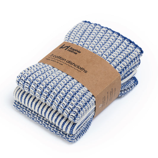 Reusable Textured Dishcloths: Cobalt