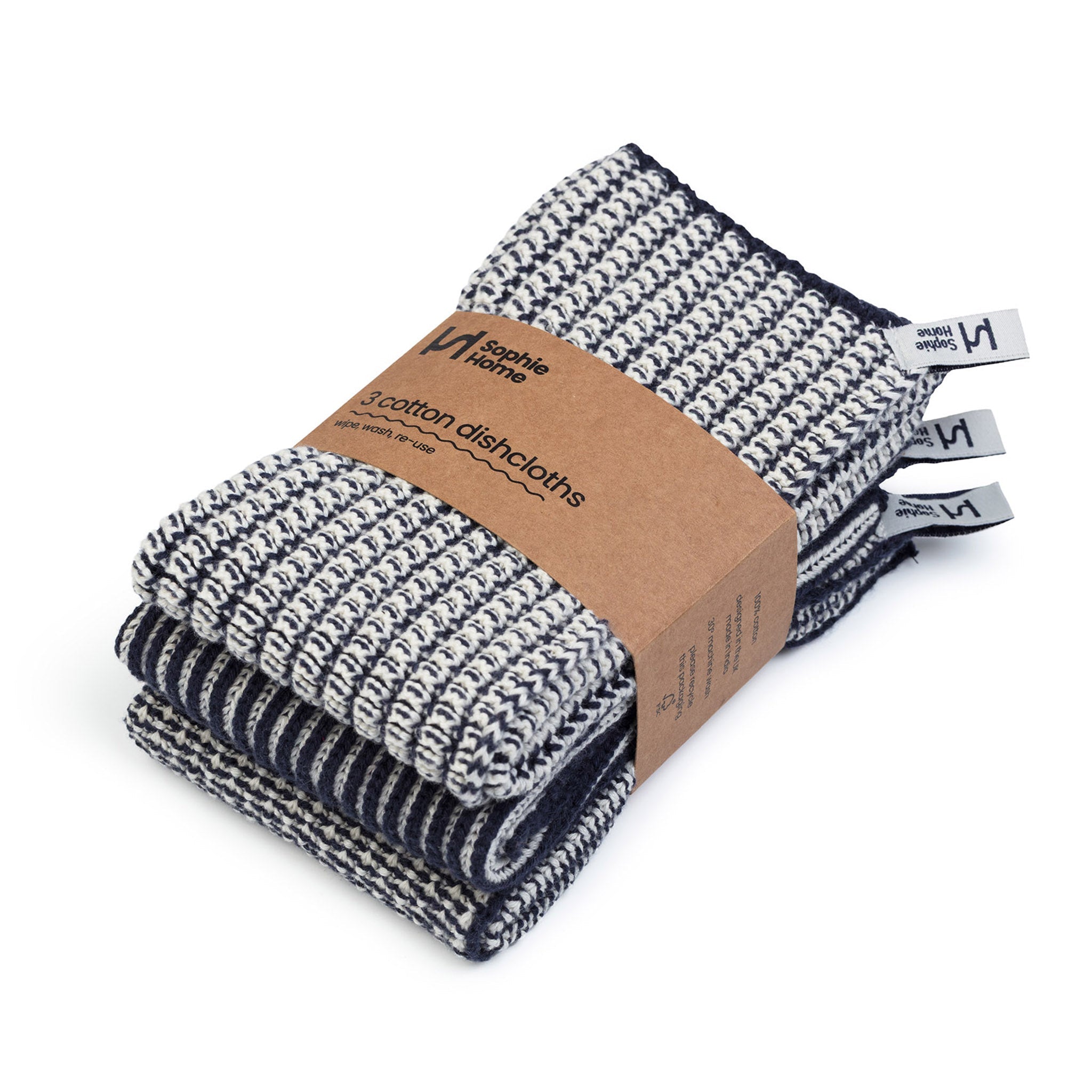 Reusable Textured Dishcloths: Navy