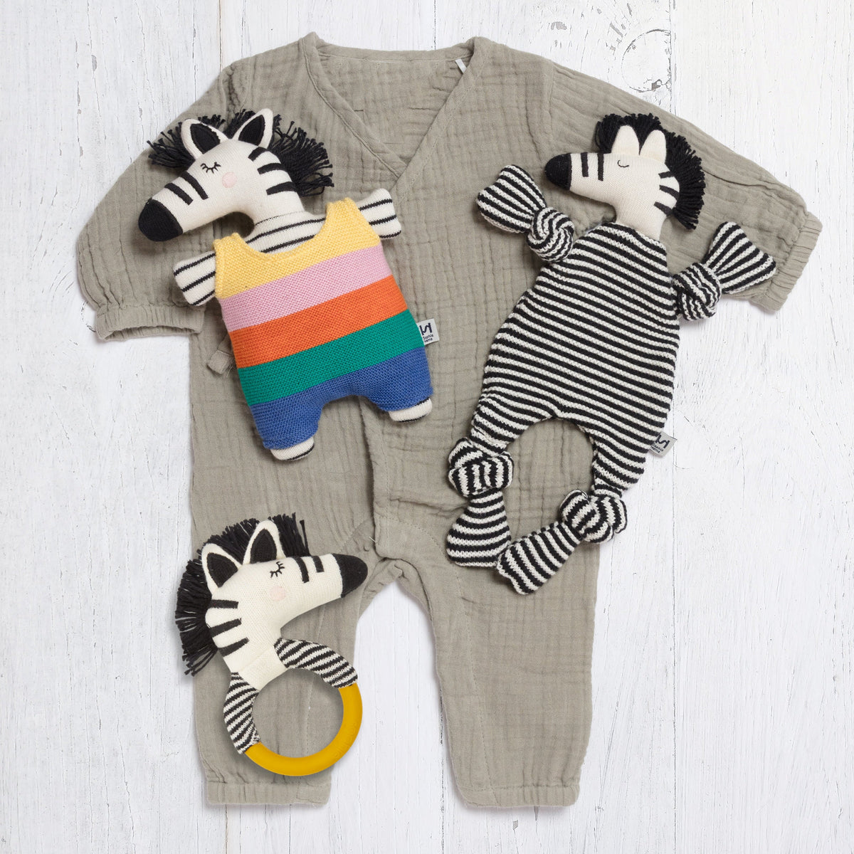 Full of Beans Toy Zebra: Rainbow
