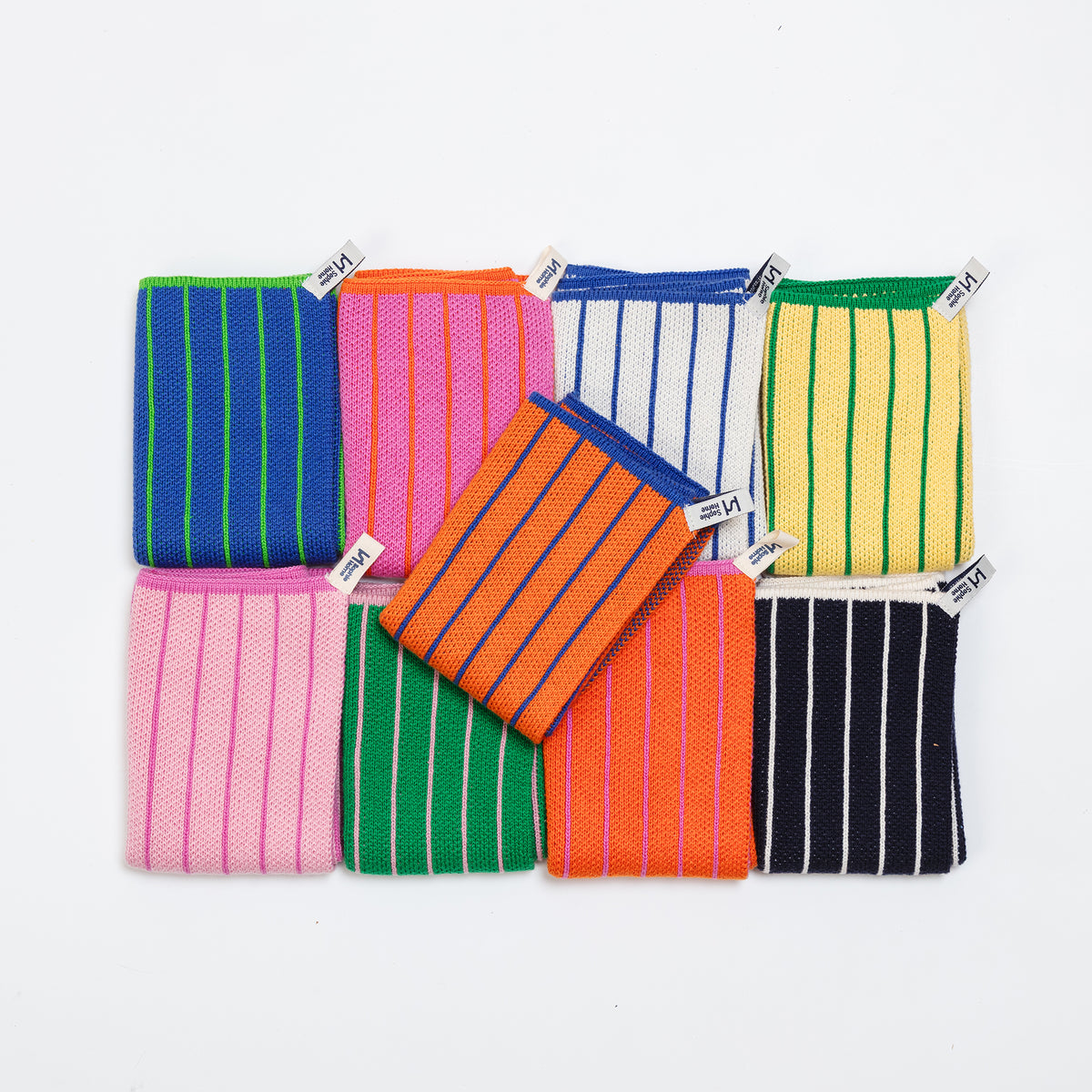 Reusable Striped Dishcloths: Green