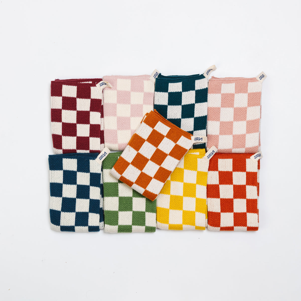 Reusable Check Dishcloths: Mustard