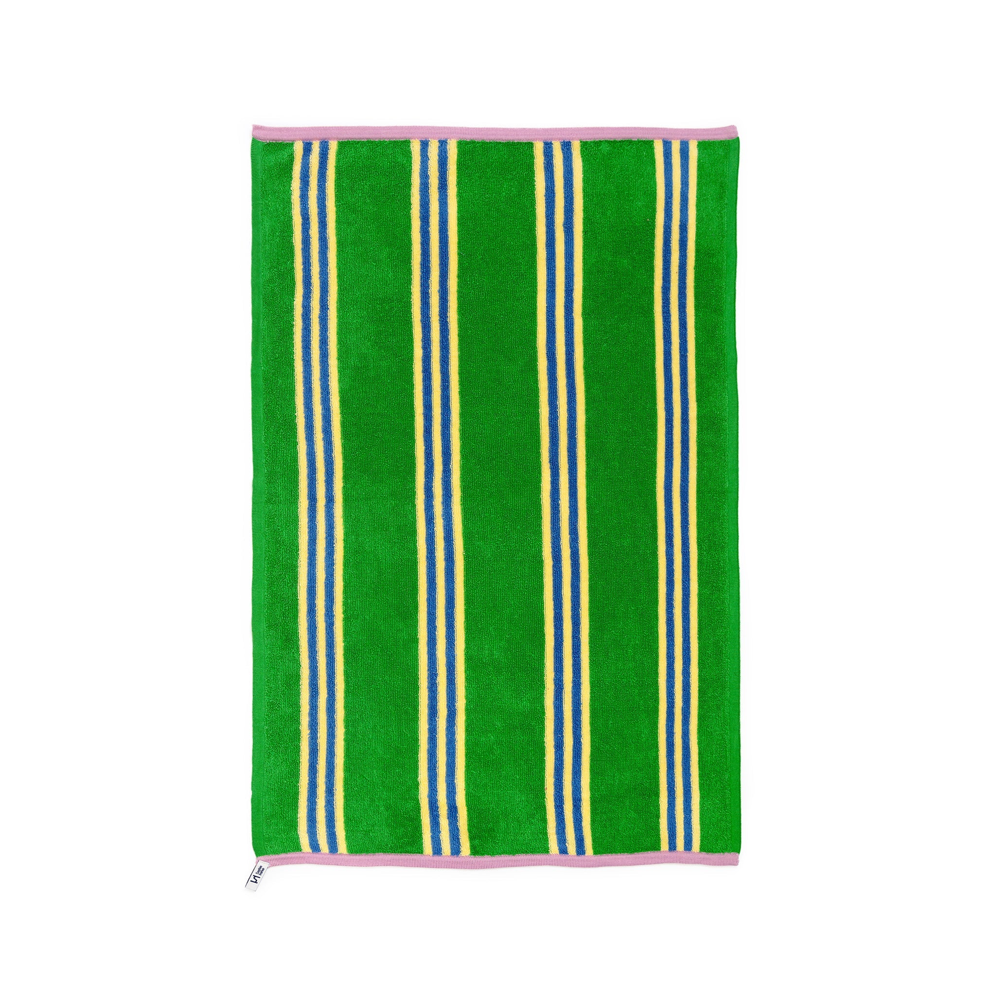 Striped Terry Towelling Hand Towel: Green