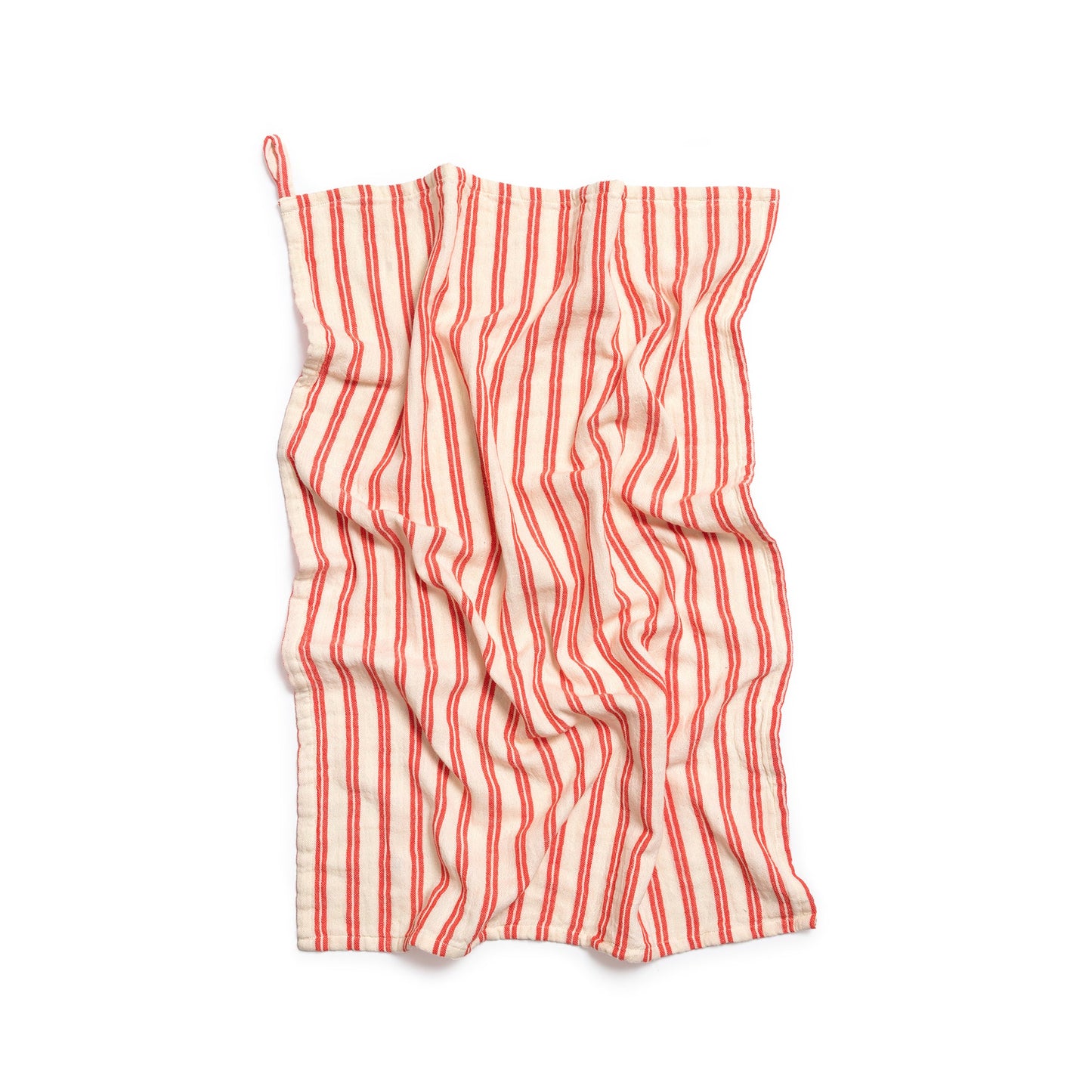 Striped Cotton Hand Towel: Red