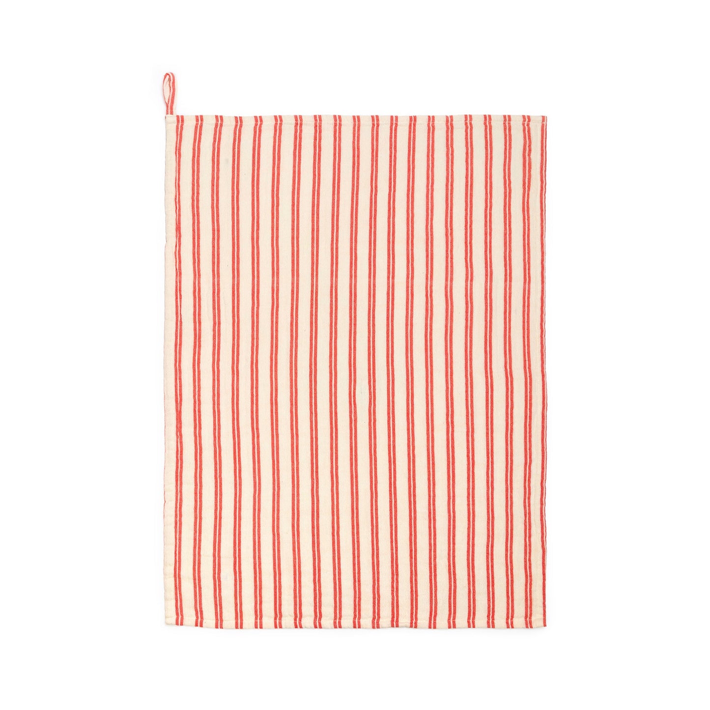 Striped Cotton Hand Towel: Red