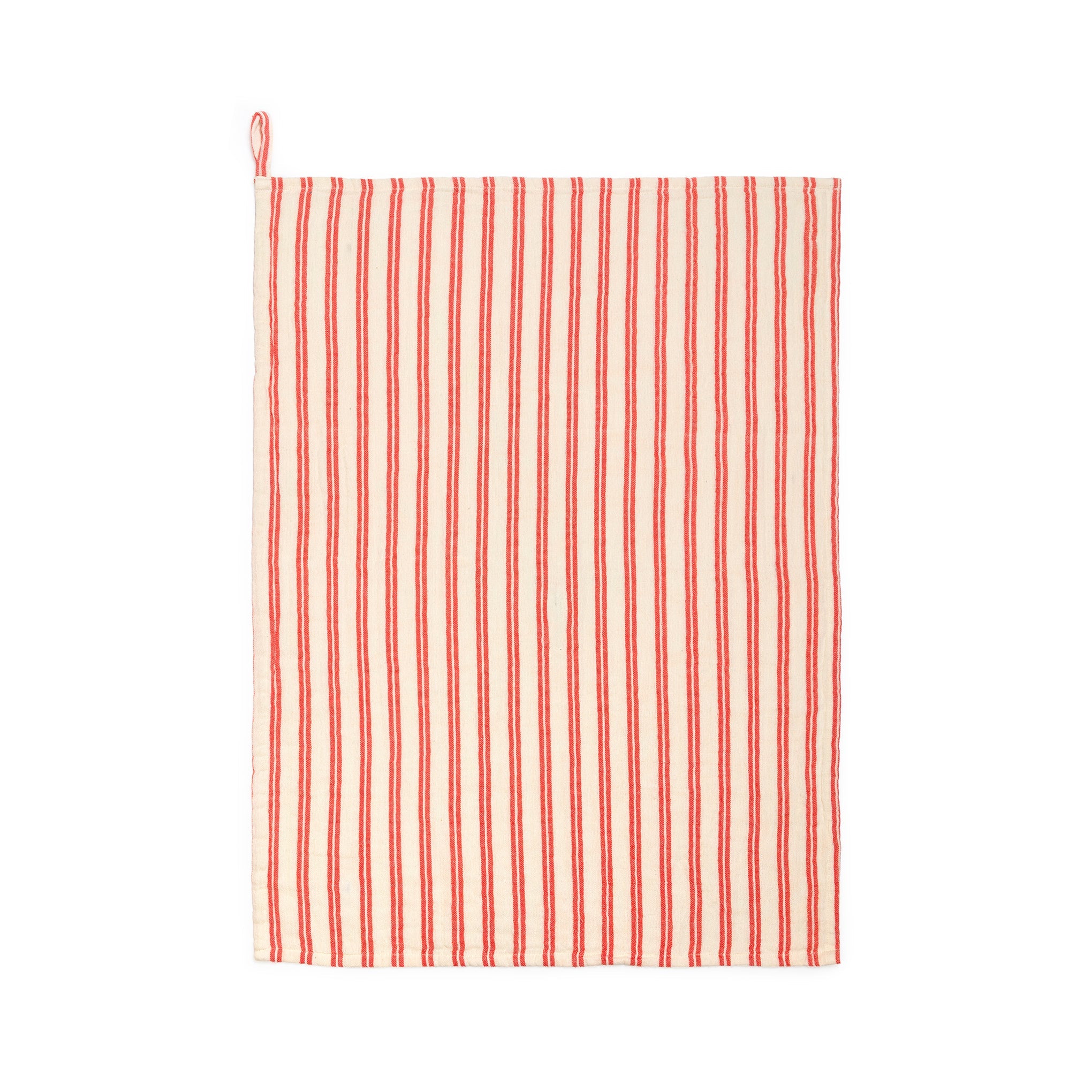 Striped Cotton Hand Towel: Red