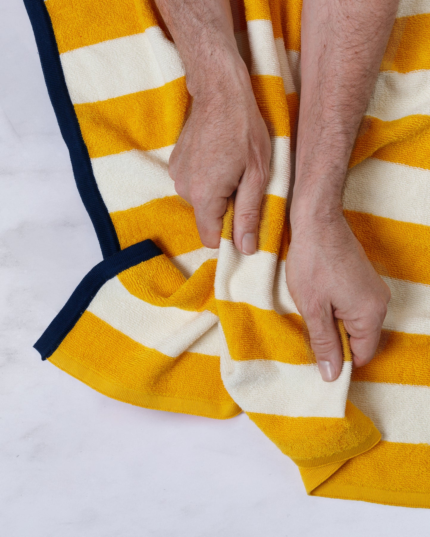 Striped Terry Towelling Hand Towel: Citrus