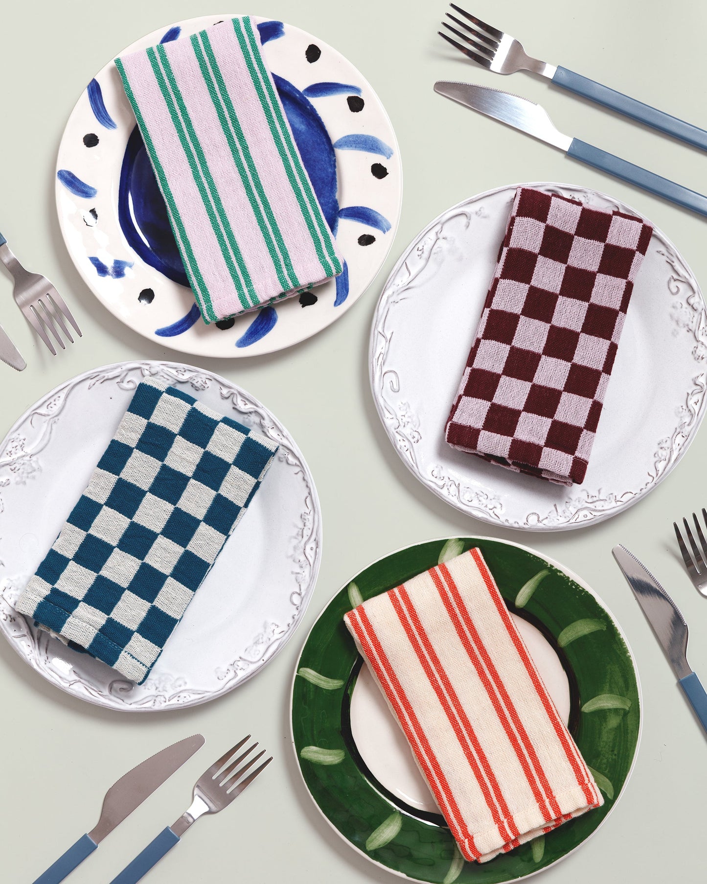 Striped Cotton Napkin 2 Pack: Lilac