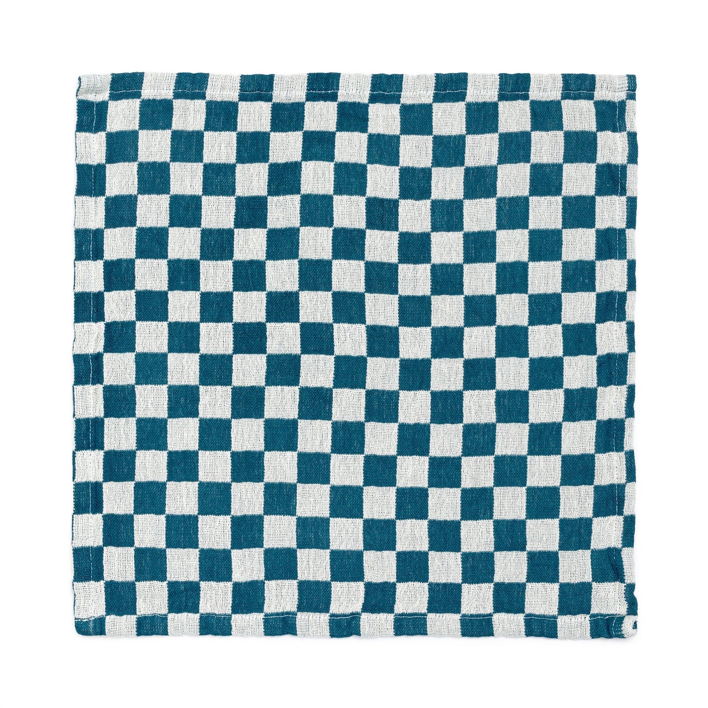 Check Cotton Napkin 2 Pack: Teal
