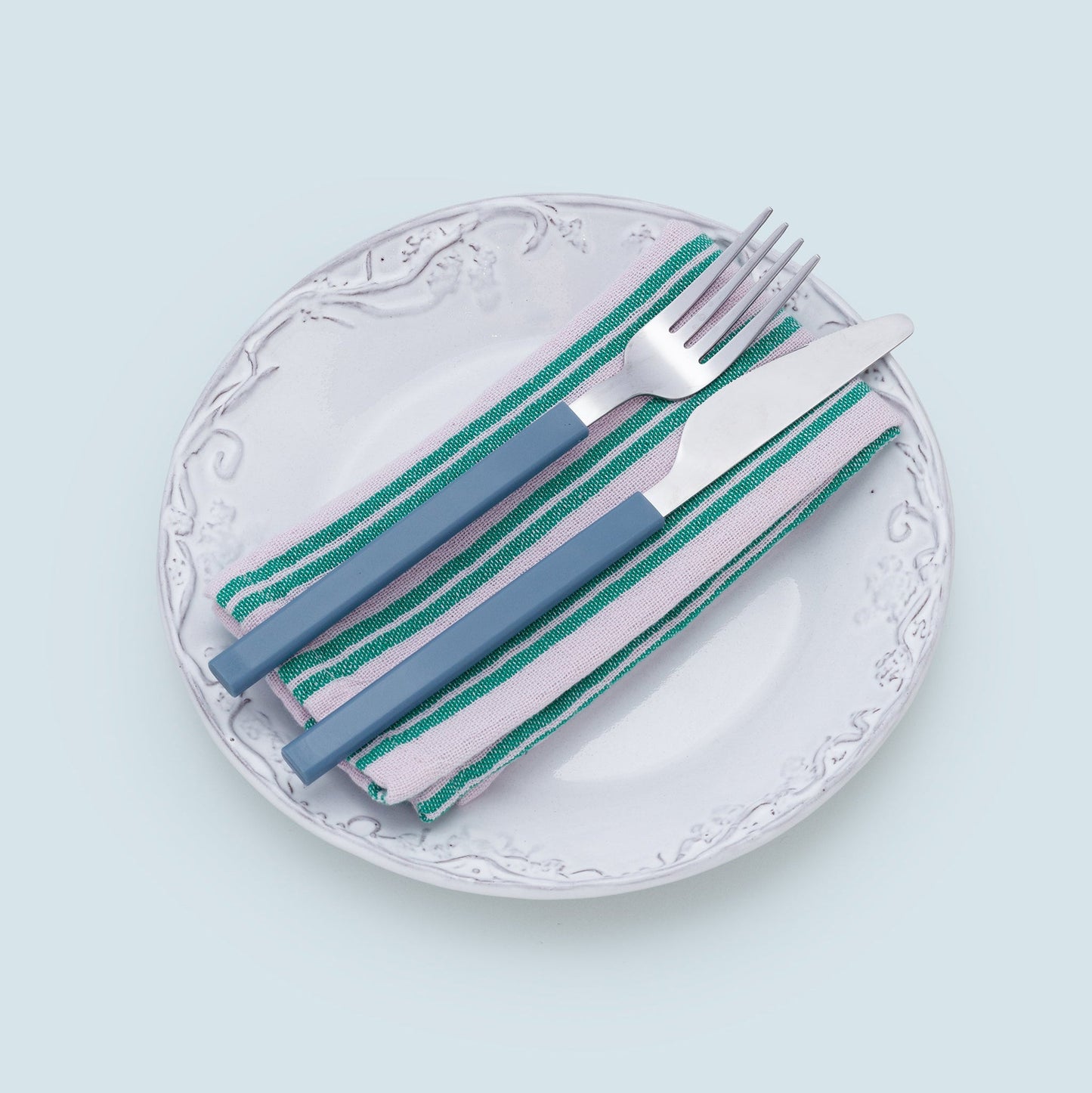 Striped Cotton Napkin 2 Pack: Lilac