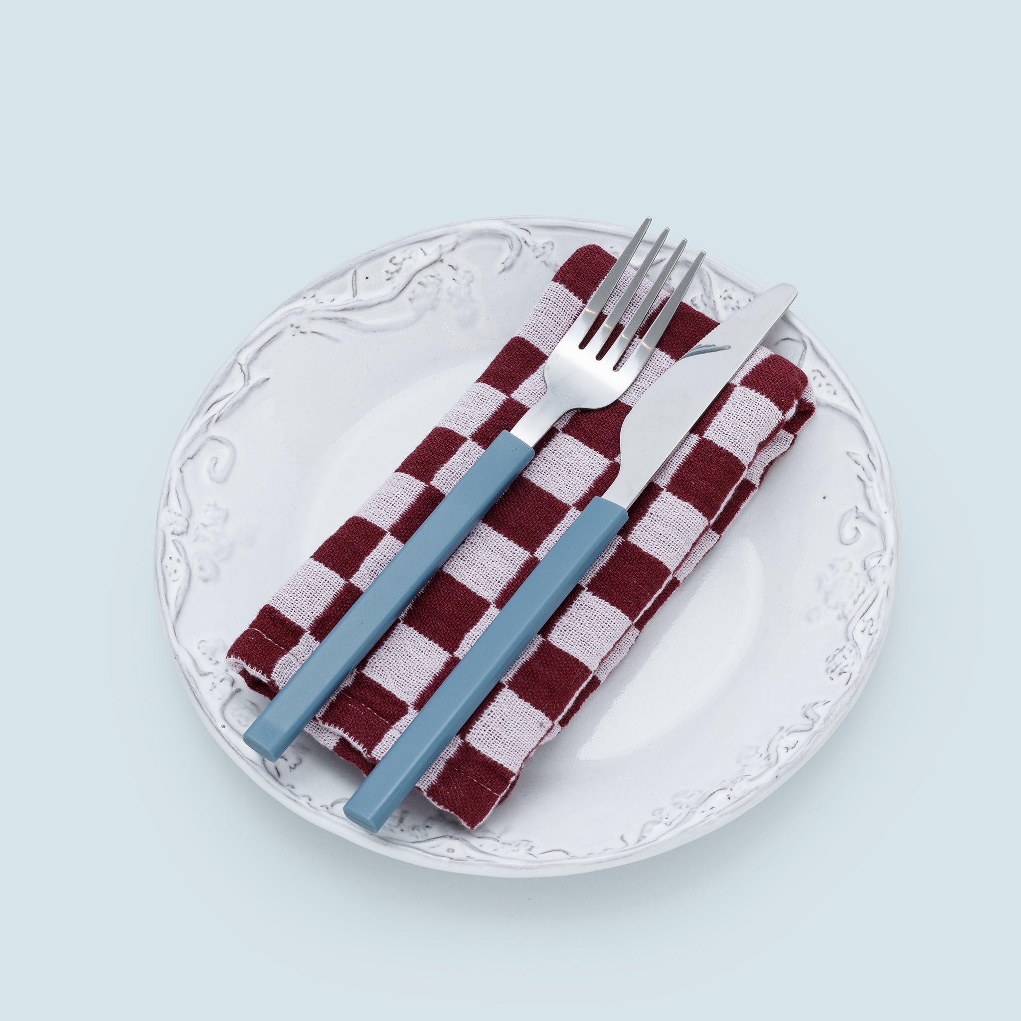 Check Cotton Napkin 2 Pack: Burgundy