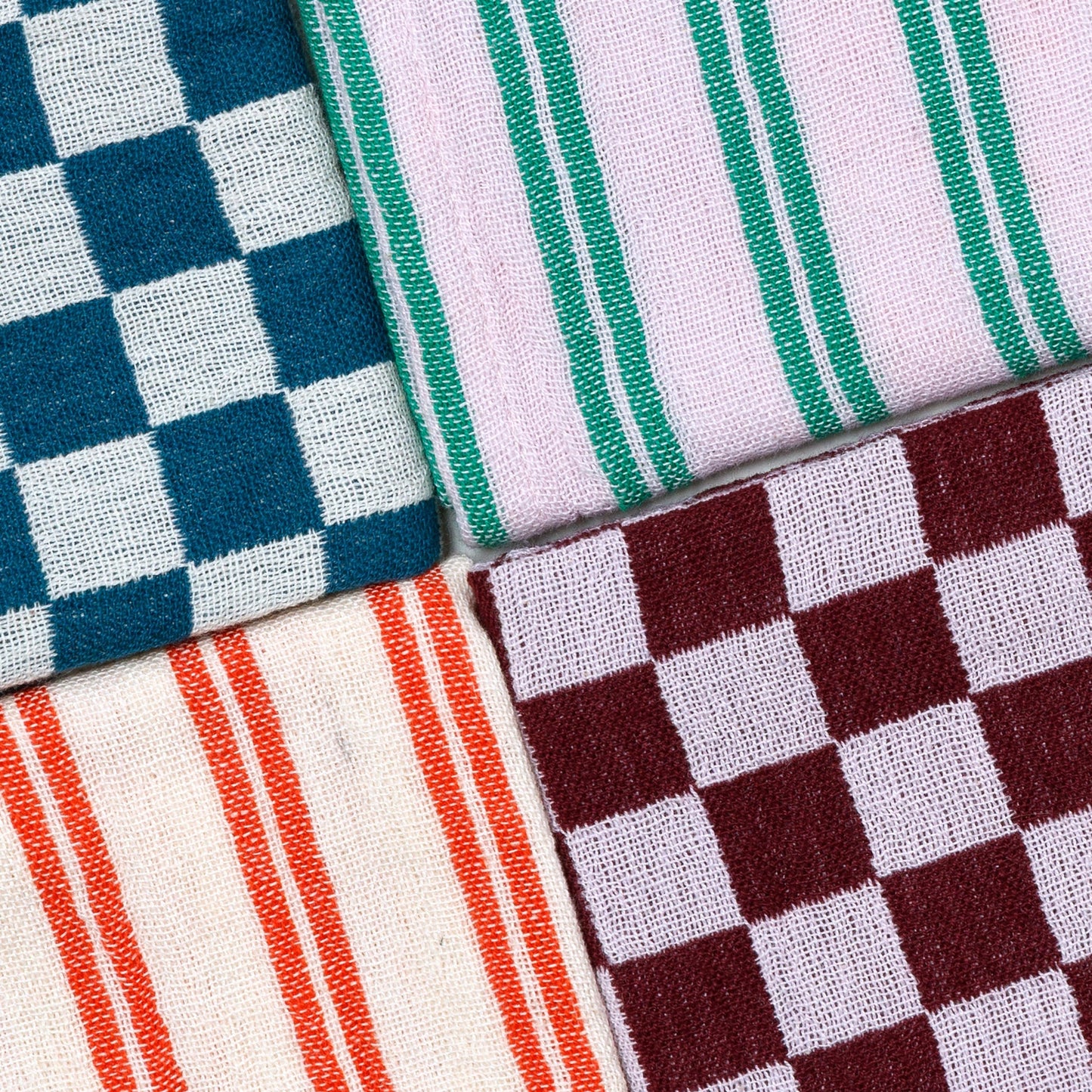 Striped Cotton Hand Towel: Red