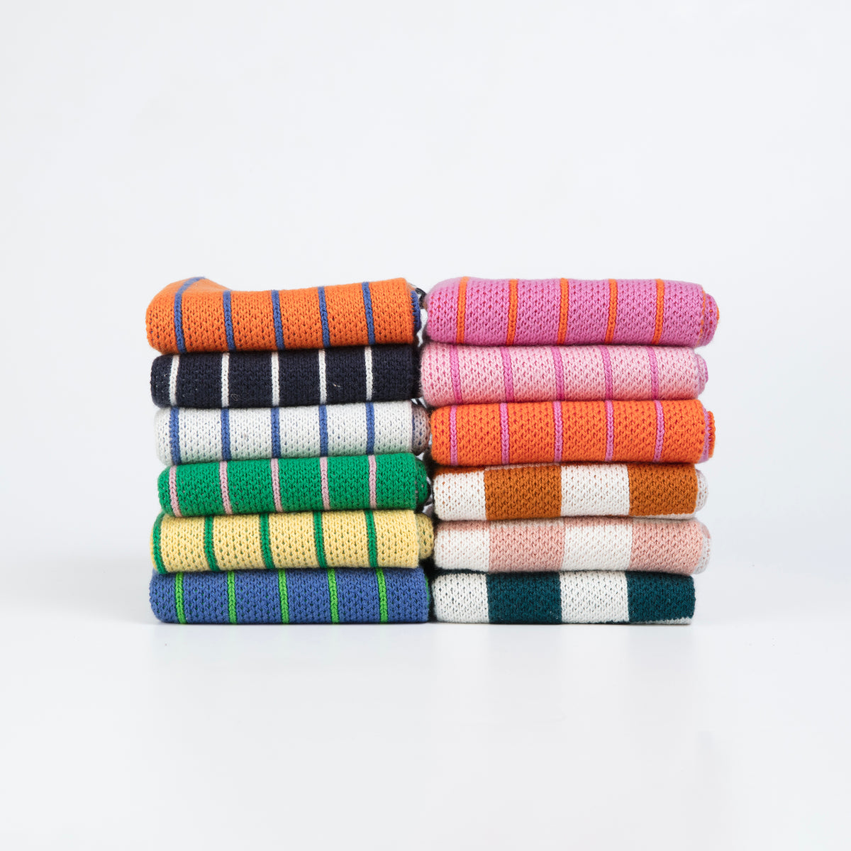 Reusable Striped Dishcloths: Orange