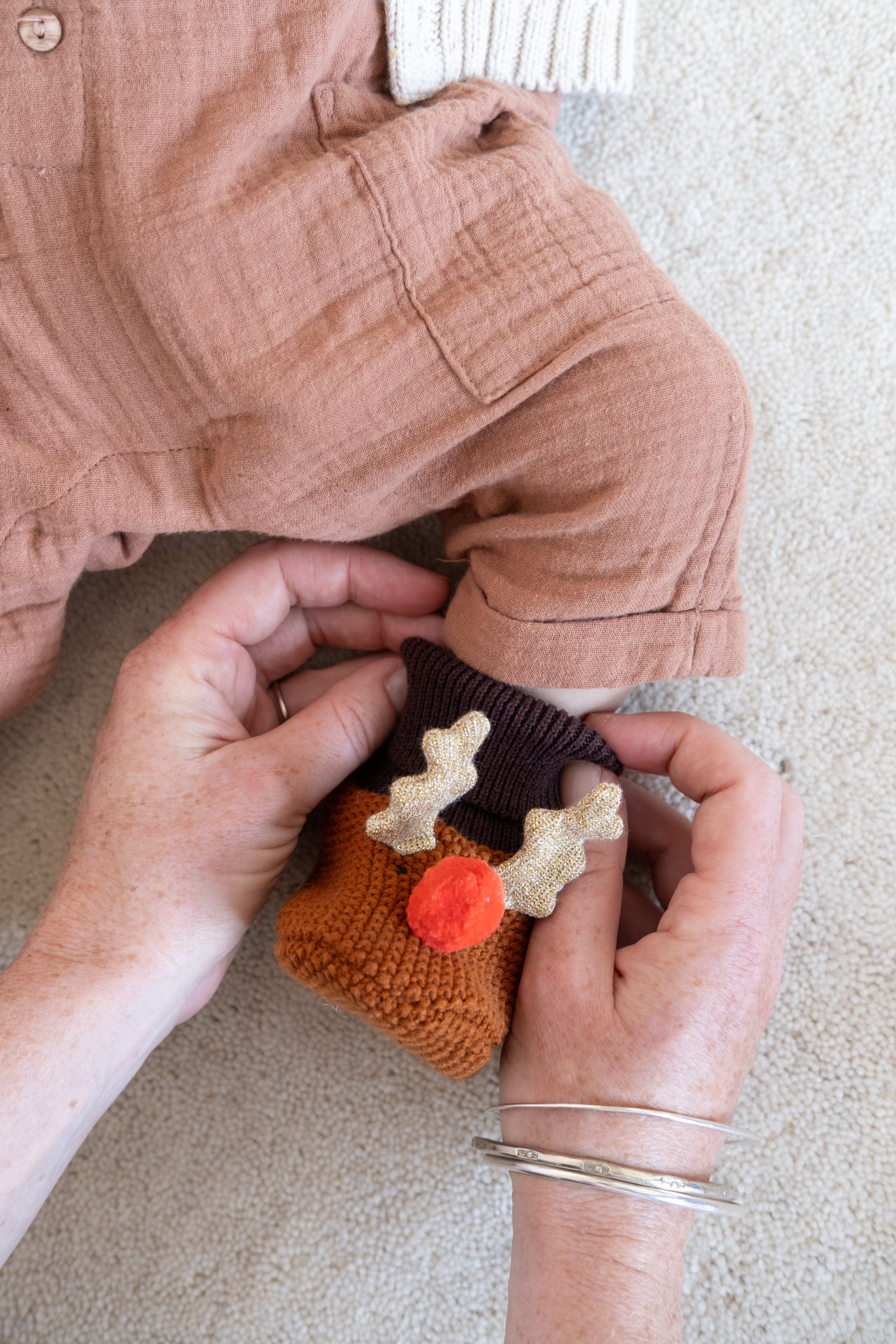 Reindeer Slipper Socks
