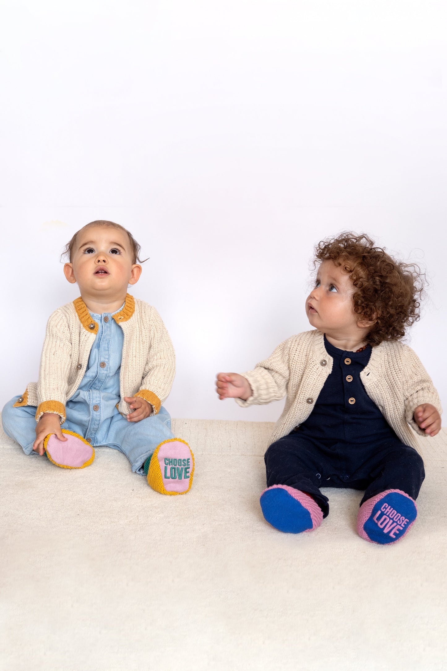 Choose Love Slipper Socks: Yellow