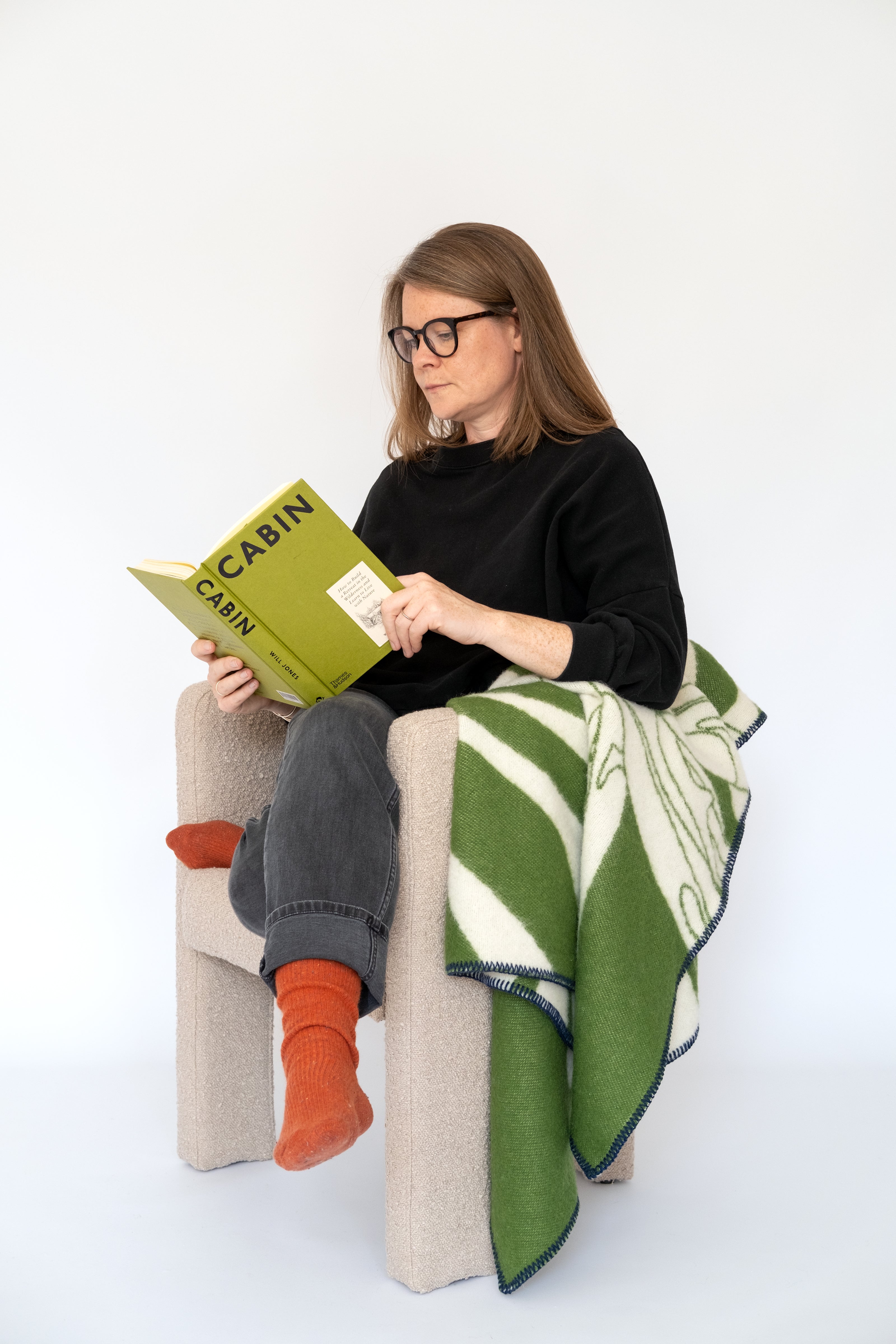 Leaf Wool Blanket: Green