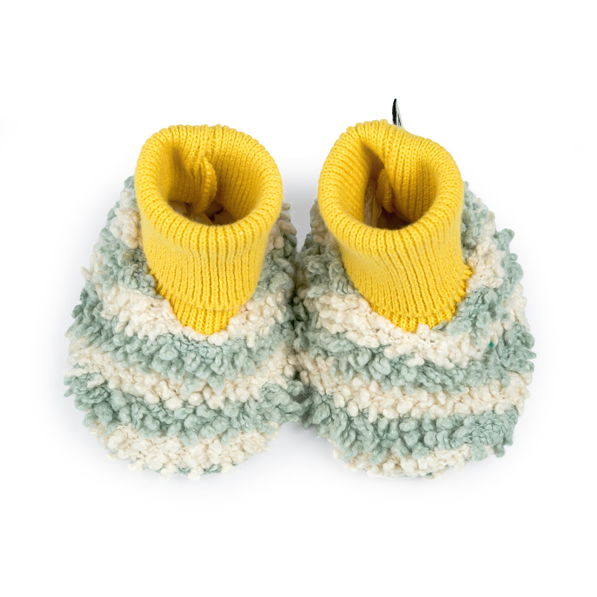 Boucle Striped Slipper Socks: Aqua