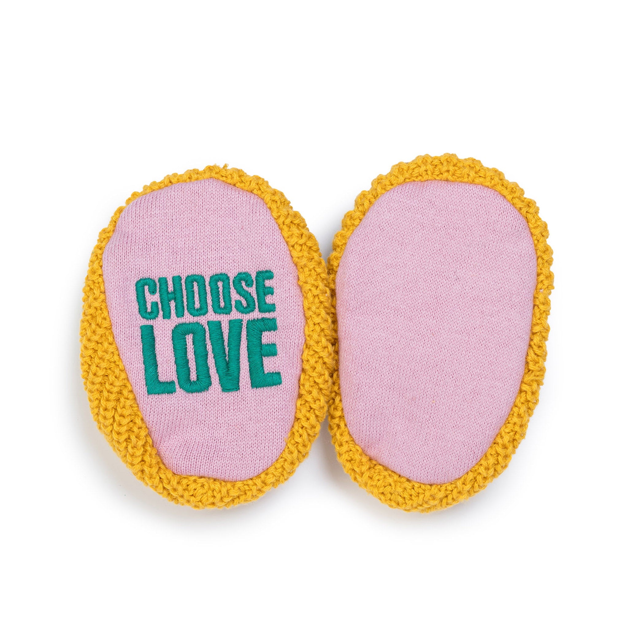 Choose Love Slipper Socks: Yellow