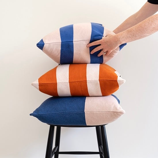 Orange and blue cushion clearance covers