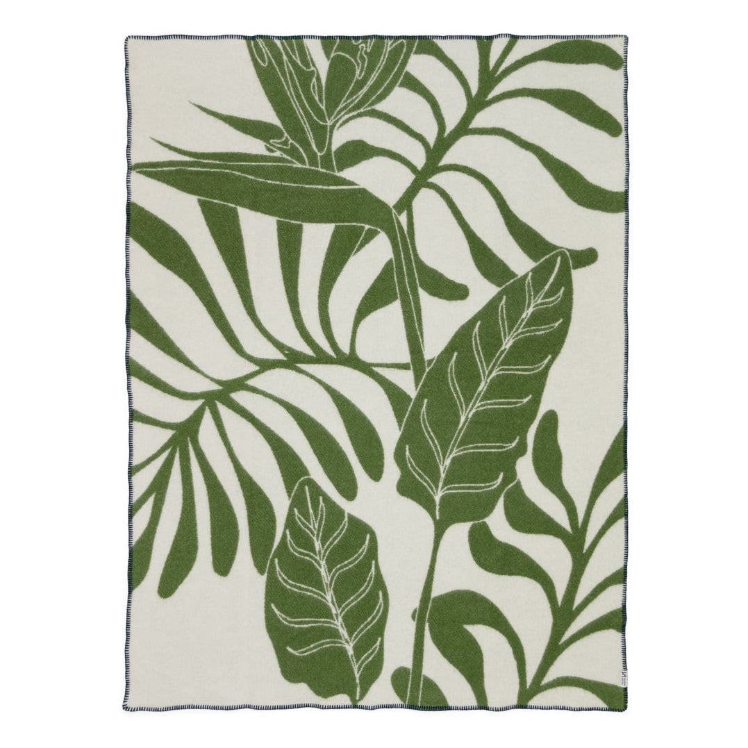 Leaf Wool Blanket: Green