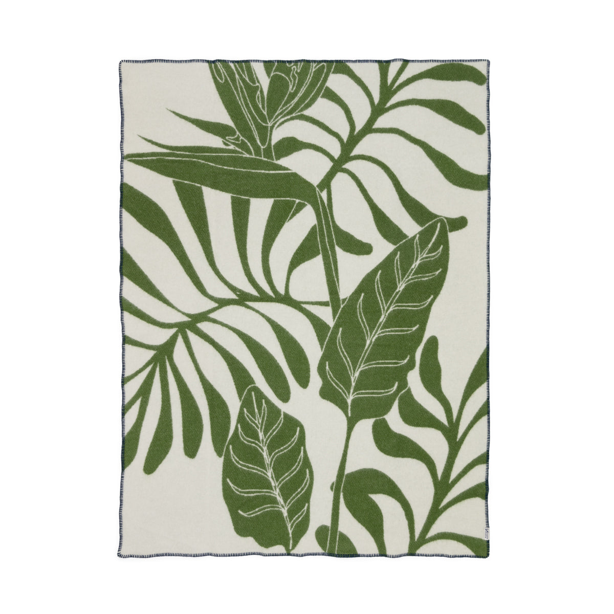 Leaf Wool Blanket: Green