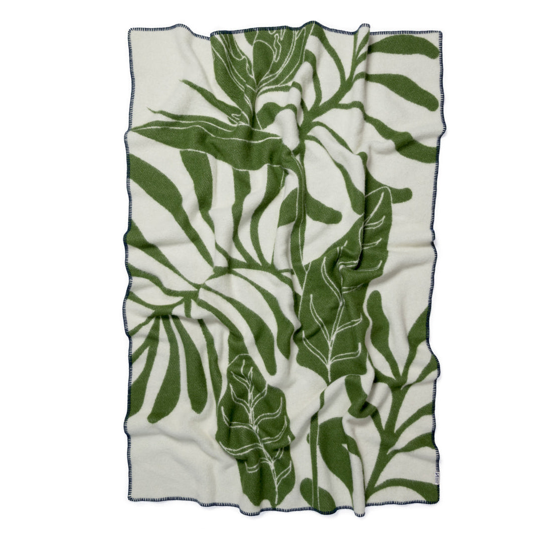 Leaf Wool Blanket: Green