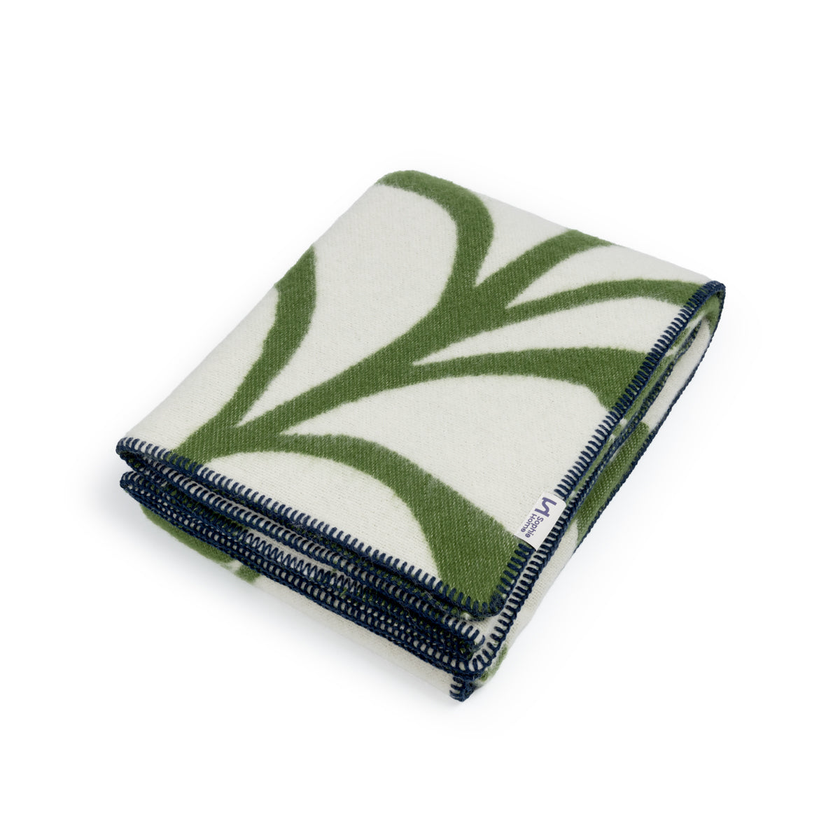 Leaf Wool Blanket: Green