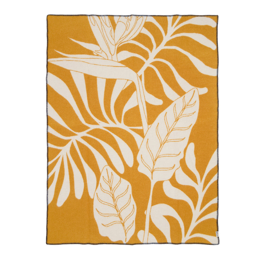 Leaf Wool Blanket: Mustard