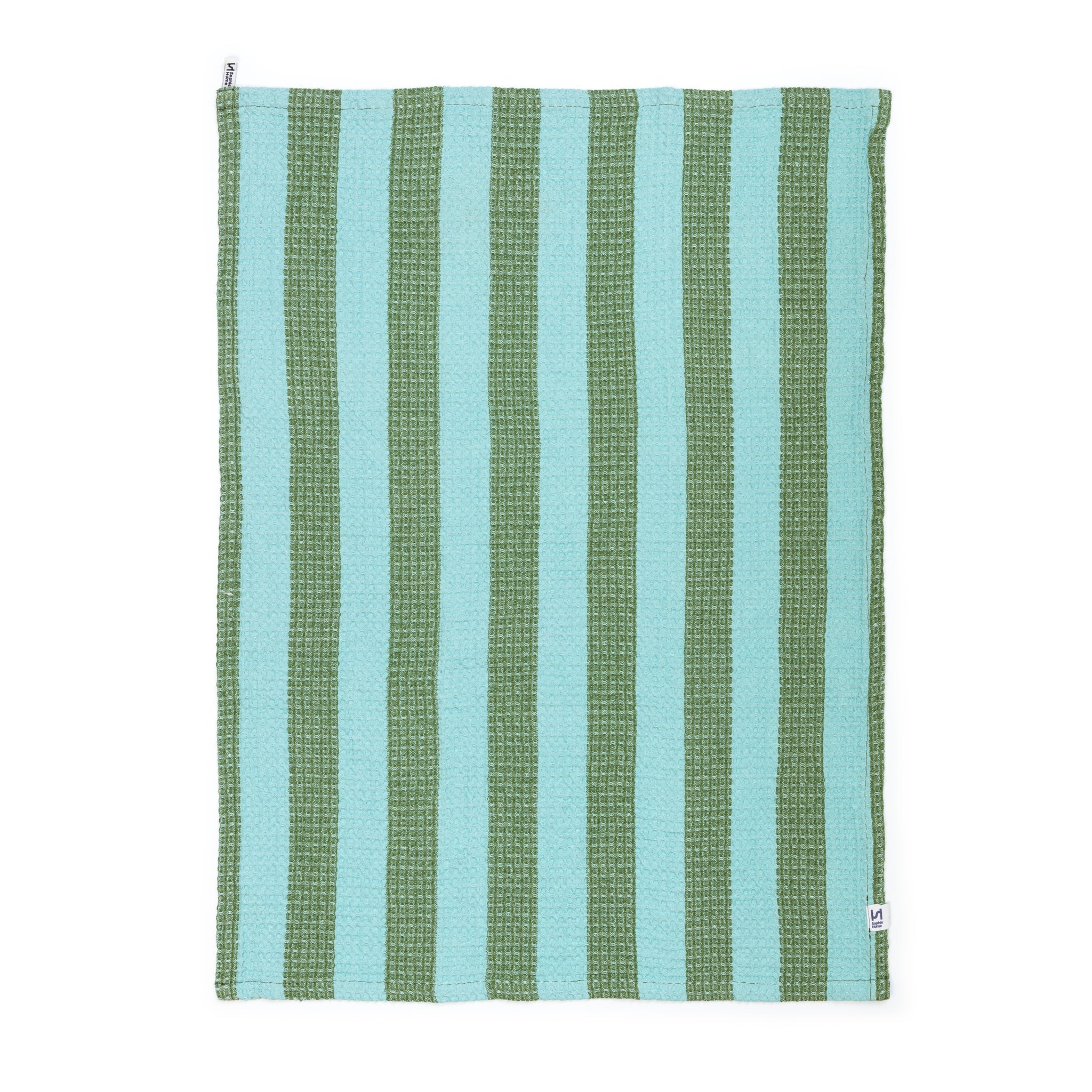 Cotton Waffle Tea Towel 2 Pack: Green & Citrus