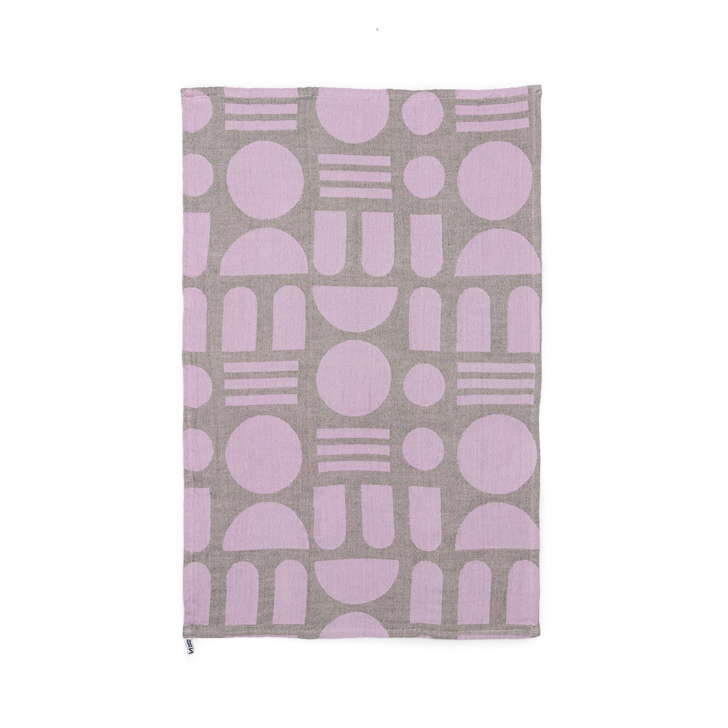 Designer Cotton Tea Towel: Stack The Dishes Green