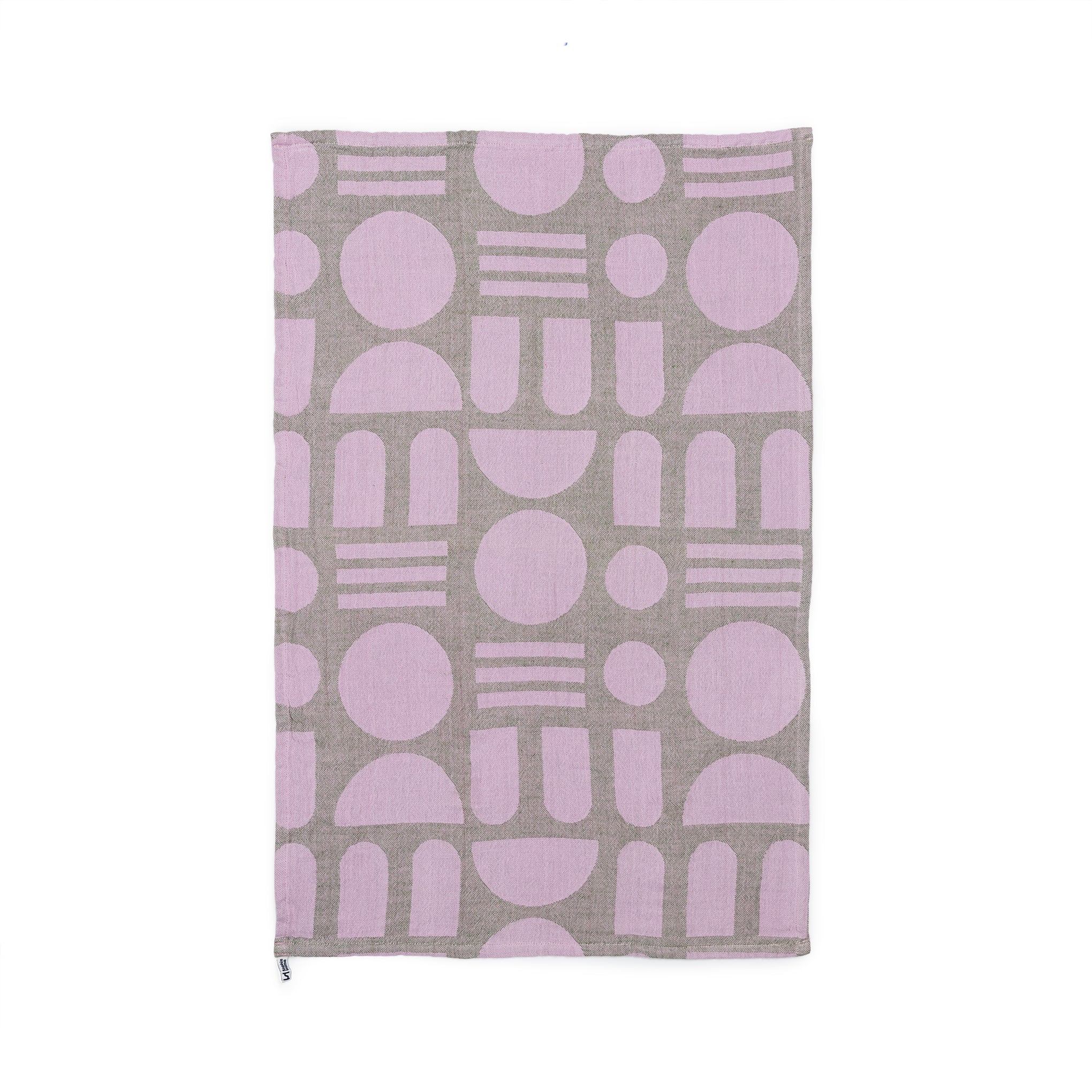Designer Cotton Tea Towel: Stack The Dishes Green